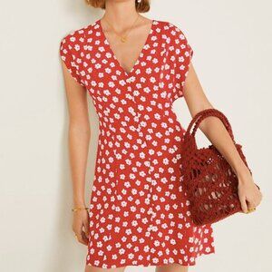 Mango Red Floral Mini Dress